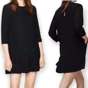 & Other Stories Mini Dress Women Size US 12 Black Long Sleeve Back Button Detail